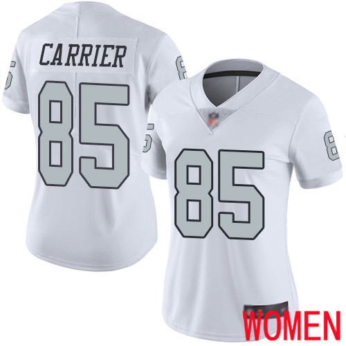 Oakland Raiders Limited White Women Derek Carrier Jersey NFL Football #85 Rush Vapor Untouchable Jersey